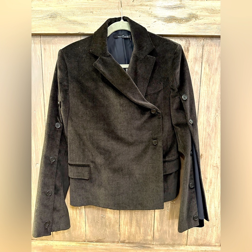 ROKH CHOCOLATE HERRINGBONE BLAZER/ CAPE NWT SIZE 6